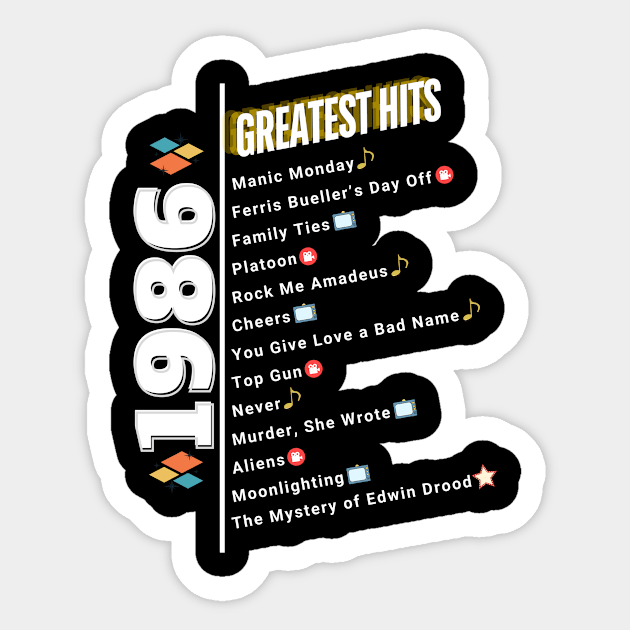1986 Time Capsule Era - Front & Back - Retro Pop Culture Sticker by OTL Spotlight
